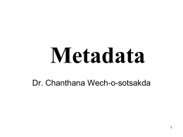 Metadata - wbi.msu.ac.th