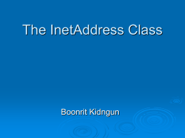 บทที่ 3-The InetAddress Class