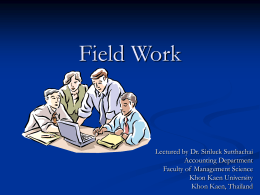 Field Work - home.kku.ac.th