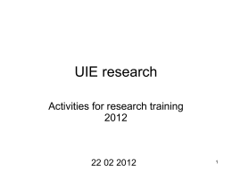 UIE research