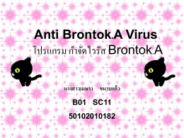 Anti Brontok.A Virus โปรแกรม กำจัดไวรัส Brontok.A
