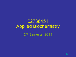 02738451 Applied Biochemistry - ชีวเคมี กำแพงแสน Biochemistry KU