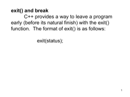 exit() and break