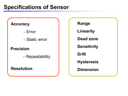 ความคลาดเคลื่อน Specifications of Sensor Precision