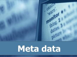 Meta data - eClassnet