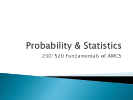 Probability Theory (ทฤษฎีความน่าจะเป็น)