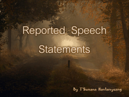Reported Speech Statements