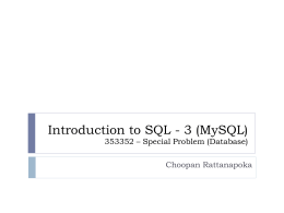 (MySQL) 353352 * Special Problem (Database)