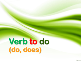 Activity 2.3: Verb to do Lesson