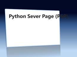 Python Sever Page (PSP)