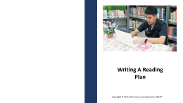 2.10.2 Writing a reading plan