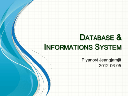 Database and Informations System18 - Site