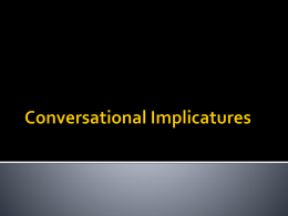 Conversational Implicatures