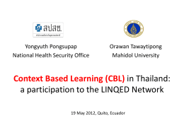 Context Based Learning (CBL)