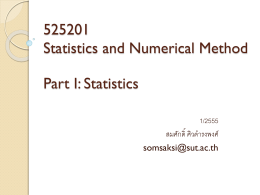 525201 Statistics and Numerical Method Part I: Statistics
