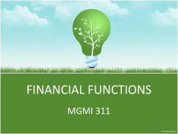 Type of Financial Functions