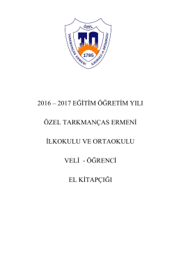 2016-2017 Veli Öğrenci El Kitabı