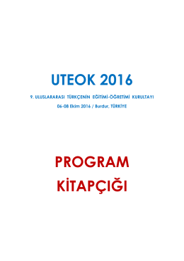 Program - 9. Uluslararası Türkçenin Eğitimi