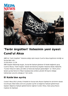 `Terör örgütleri` listesinin yeni üyesi: Cund`ul Aksa