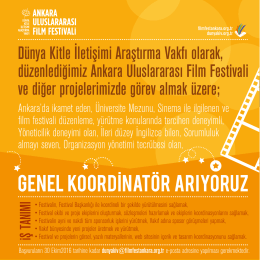 Eleman ilan - Ankara Uluslararası Film Festivali