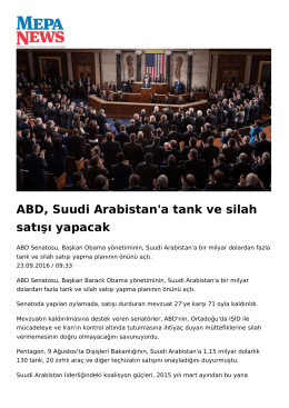 ABD, Suudi Arabistan`a tank ve silah satışı yapacak