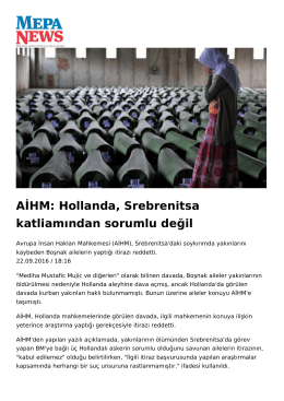 AİHM: Hollanda, Srebrenitsa katliamından sorumlu değil
