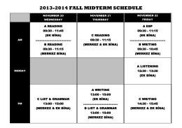 2013-2014 fall mıdterm schedule
