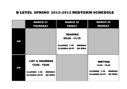 b level sprıng 2012-2013 mıdterm schedule