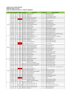 Jadwal Kuliah Teknik Industri Smt Gasal 2016/2017
