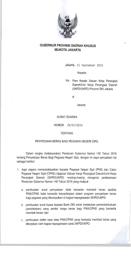 Surat Edaran Gubernur Provinsi DKI Jakarta Nomor 26/SE/2016