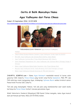 Cerita di Balik Munculnya Nama Agus Yudhoyono dari