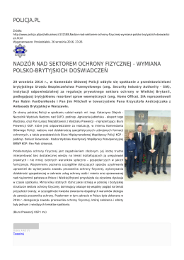 policja.pl nadzór nad sektorem ochrony fizycznej