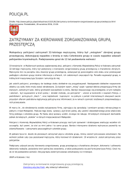 policja.pl zatrzymany za kierowanie zorganizowaną grupą