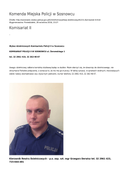 Generuj PDF - Komenda Miejska Policji w Sosnowcu
