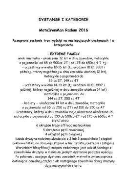 DYSTANSE I KATEGORIE MotoIronMan Radom 2016