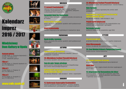 Kalendarz imprez 2016-2017 - Młodzieżowy Dom Kultury w Opolu