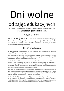 od zajęć edukacyjnych