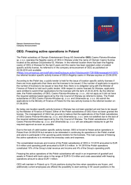 OEG: Freezing active operations in Poland