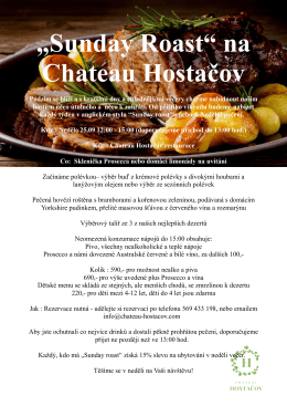 Sunday Roast - Chateau Hostacov