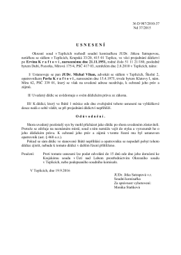 OKS Teplice - Usnesení o ustanovení opatrovníka Pavlu
