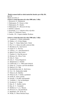 Školní seznam knih ke státní maturitní zkoušce pro třídy H4, G4, N2