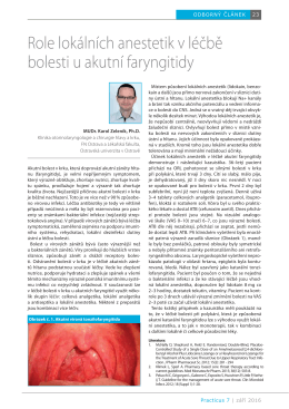 Role lokálních anestetik v léčbě bolesti u akutní faryngitidy