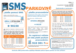 SMS parkovné - návod - Technické služby Opava sro
