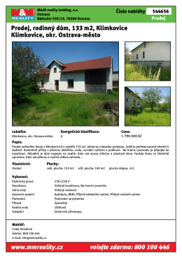Prodej, rodinný dům, 133 m2, Klimkovice Klimkovice, okr. Ostrava