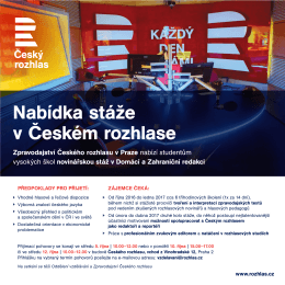 Zpravodajství Českého rozhlasu v Praze nabízí studentům