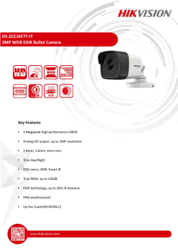 DS-2CE16F7T-IT 3MP WDR EXIR Bullet Camera