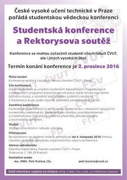 Studentská konference a Rektorysova soutěž