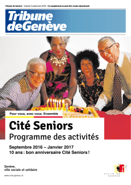 Programme des activités à Cité Seniors