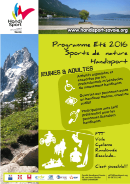 cdh 73 - programme eté 2016 mail - Handisport Rhône