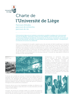 Charte de l`Université de Liège